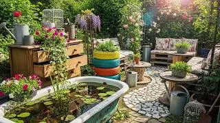 From Scrap to Sanctuary 🌿 7 Eco-Chic Rustic Garden Ideas Using Salvaged Materials!