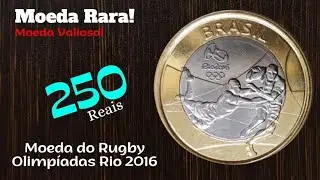 MOEDA VALIOSA! RUGBY OLIMP&Iacute;ADAS RIO 2016. MOEDA RARA!