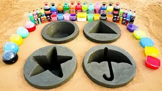 How to Make Squid Game logo from Cement, Big Mtn Dew, Coca Cola, Pepsi and Mentos & Popular Sodas