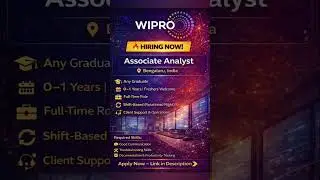 Wipro Hiring Now | Associate Analyst Jobs #Freshersjobs #wfhjobs #remotejobs #workfromhome #jobs