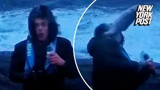 WATCH: Fish hits weatherman in the face amid Norway&rsquo;s worst storm in 30 years