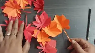 DIY quick paper maple leaf🍁🍁🍁/How to make maple leaf with paper🍁🍁/maple leaf cutting 🍁🍁