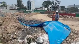No paran, siguen trabajos en la VIA EXPRESA SUR. Llegando a la Av. Paseo la Castellana