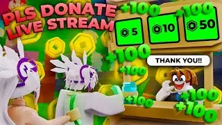 🔴FREE ROBUX GIVEAWAY up to 100 robux!! PLS DONATE LIVESTREAM and play with Viewers day 523