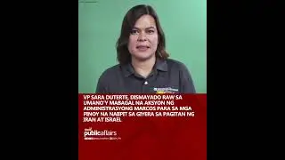 VP Sara, dismayado sa mabagal na aksyon ng Marcos admin sa mga Pinoy sa gitna ng Iran-Israel war