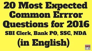 MOST EXPECTED SENTENCE CORRECTION QUESTION FOR SBI PO 2016 MAIN | IN ENGLISH