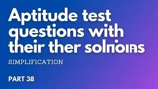 APTITUDE TEST QUESTIONS AND ANSWERS WITH SOLUTIONS