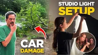 Unexpected Tree Fall on Cars 😨 | Studio Lighting Setup Vlog 📸
