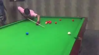 Putting red ball in style - snooker