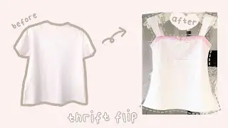 diy pinterest top from a t-shirt | easy thrift flip 𐙚˚⊹