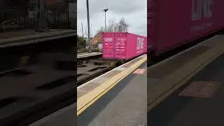 Freightliner Class 66 train - high speed pass through Bramley, Hants