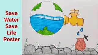 World Water Day Drawing/Save Water Save Life Poster Drawing/Save Environment Save Earth/ Drawing