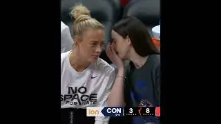 Sophie Cunningham & Caitlin Clark sharing secrets on the bench