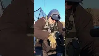 Bass fishing in winter.