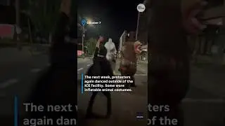 Activists dance outside Portland ICE facility after protests over Trump&rsquo;s Guard plan