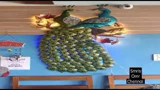 Beautiful Handcrafted Peacock wall decor with led #chennaidecor #shorts #smris #chennaiinteriors
