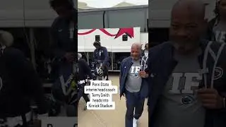 Penn State interim head coach Terry Smith heads into Kinnick Stadium for his first game