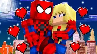 HOMEM ARANHA SALVOU a MENINA ARANHA e ELA BEIJOU ELE no Minecraft