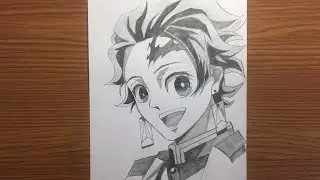 Drawing Kamado Tanjiro | Demon Slayer Anime Art (Satisfying Speed Drawing)