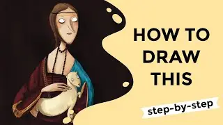 How to draw  LADY WITH AN ERMINE  - Step by Step Digital Tutorial in Procreate