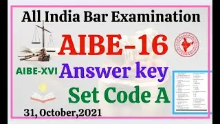 AIBE -XVI answer key set CODE (A) AIBE-16 with question paper