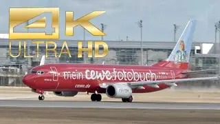 (4K) TUIfly Boeing 737-86J CEWE Fotobuch Livery D-ABMV departure at Munich Airport MUC EDDM