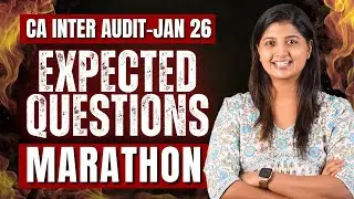 AUDIT - EXPECTED QUESTIONS MARATHON - CA INTER AUDIT - JAN 2026 Exams - CA CPA Nivedha Shankar