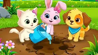 Mini, Bunny aur Puppy ka Magical Sunflower 🌻✨ | Cute Garden Story for Kids | Moral Cartoon