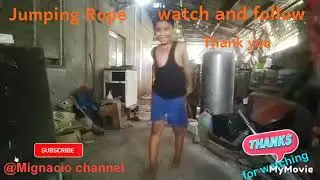 Playing jumping rope with the kids.