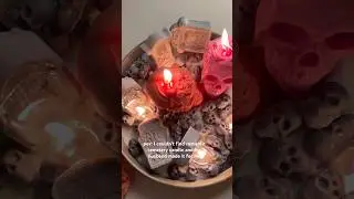 diy candle tutorial - romantic cemetery 🕯️💀 #diy #diycandle #candlediy #spookyseason #spookycandle