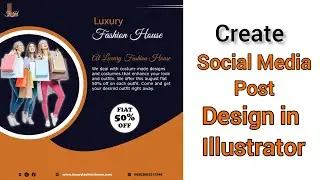 Create social media post design in illustrator | Social media post for beginners #graphicdesigning