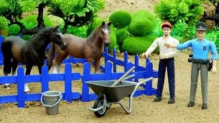 Rescue Police Car and Horses Transport | Funny stories police car | COAS Toys TV