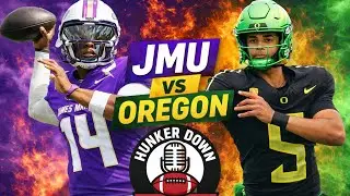 JMU VS OREGON PREVIEW!🔴⚫️ #playoffs #hunkerdown #collegefootball 