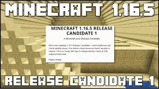 Minecraft 1.16.5 Release Candidate 1 - Small Stability Update! - No Snapshot 21w02a!