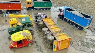 JCB 5cx Loading Mud TATA Truck and Mahindra tractor, Gadi wala Cartoon | Toys jcb tractor video