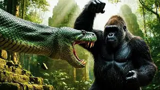 King Kong vs Giant Anaconda &ndash; Jungle Monster Battle in 4K - Survival war.
