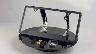 KA DEPOT Matte Black Bottom Corner Cut Out Style License Plate Frame + Metal Screw Cap Set