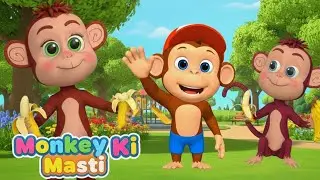 Monkey Ki Masti 🐒🍌 | Fun Kids Cartoon Song | Funny Monkey Adventure