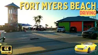 Fort Myers Beach Florida Driving Through