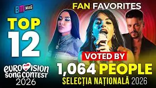TOP 12 Songs by 1,064 People - Romania's Selectia Nationala 2026 for Eurovision Song Contest 2026