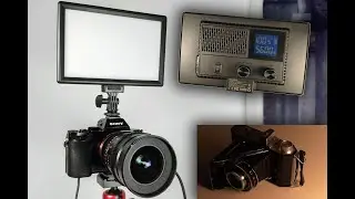 RALENO LED Kamera Video Leuchte 10 Watt portabel Akku f&uuml;r 90min Betrieb dimmbar 3200K bis 5600K