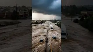 Flash Flood Turb Highway Into Raging River in Minutes #shorts #flood #disaster #viral #youtubeshorts