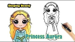 How to Draw Princess Aurora for Kids - Sleeping Beauty Disney Coloring