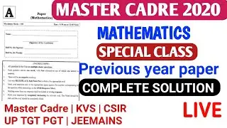 #2 MATH PREVIOUS YEAR PAPER || LIVE COMPLETE SOLUTION || MASTER CADRE STUDY INSIDER UP TGT PGT KVS