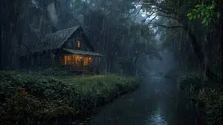 Deep Forest Rain Thunderstorm | Night Nature Sounds for Peaceful Sleep ⛈️
