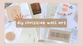 ‪- ̗̀ ‪diy christian wall art + coffee dye! ☕️  ̖́-