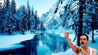 Freddie Mercury gets stuck on ice but David Bowie saves him (Reupload)