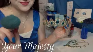 ASMR Doing Your ROYAL Blue Makeup 👑 (Layered Sounds, Soft Sooken)
