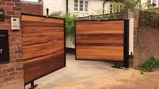 Metal Framed Driveway Gate with BFT Underground Automation