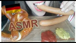 ASMR Eating sounds: German Food: W&uuml;rstchen mit Breze